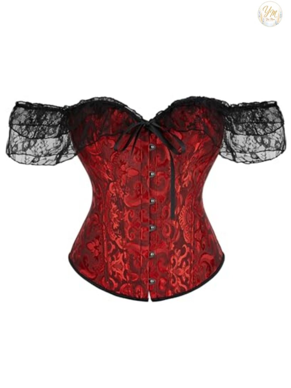 Women's Corset Top Off Shoulder Bustier Removable Spaghetti Strap Bowknot